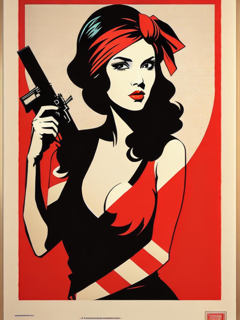 00955-916148308-a poster of a woman with a red bandanna on her head and a gun in her hand by Shepard Fairey.png